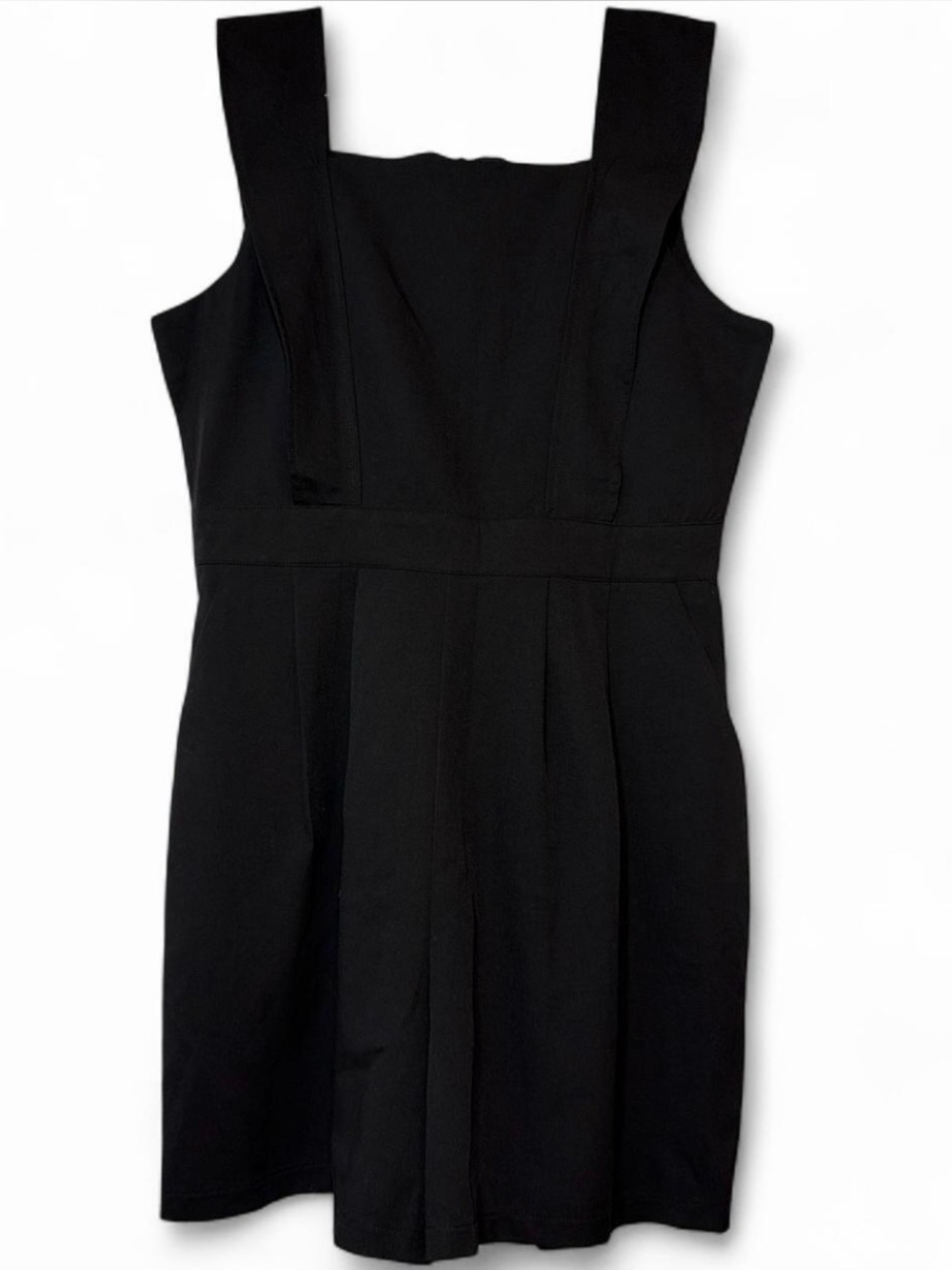 Never Worn Black Square-Neck Jumpsuit Romper with Wide Straps